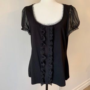 White House / Black Market Eyelash + Ruffle Tee